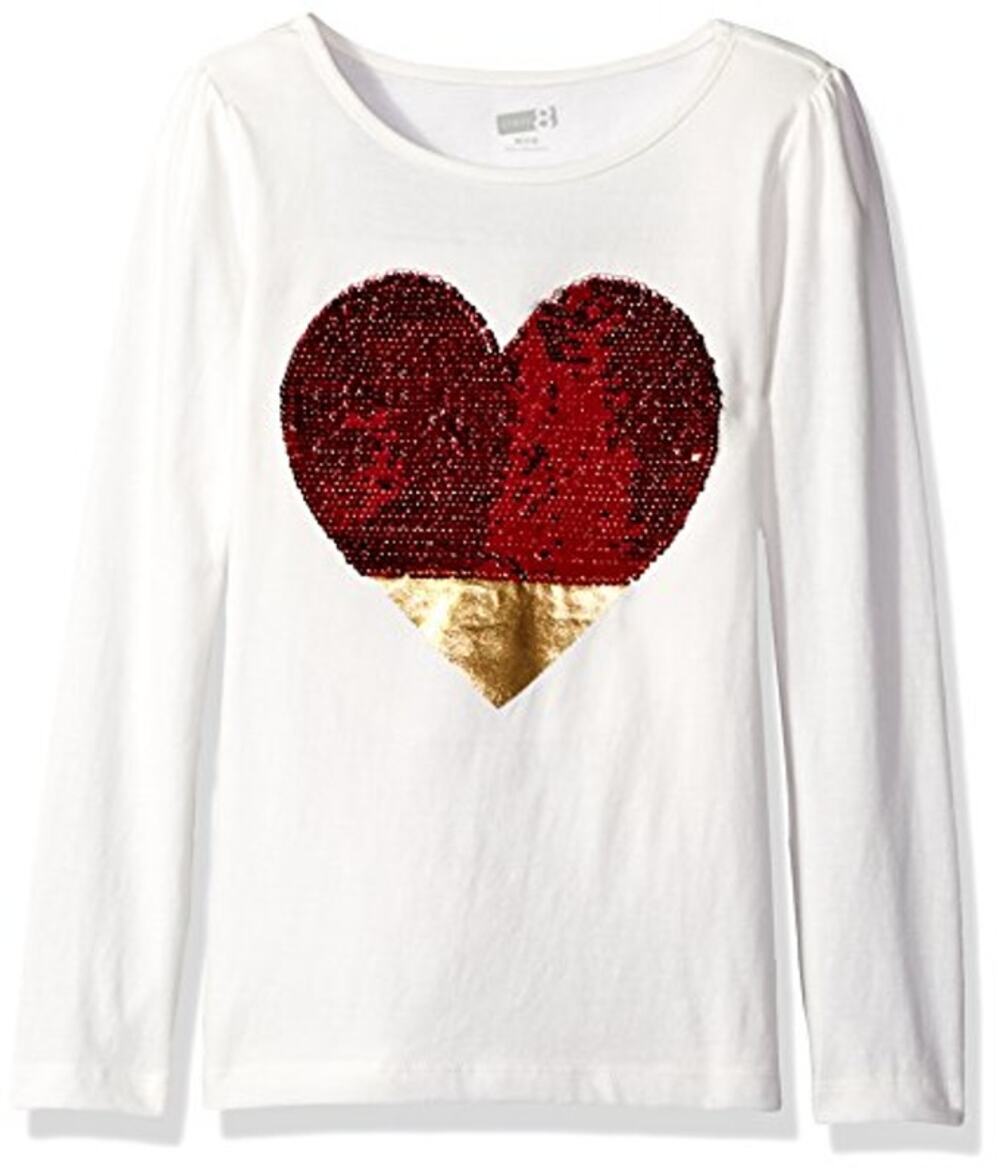 Crazy 8 Girl’s Sequined Heart T-Shirt Medium 7/8